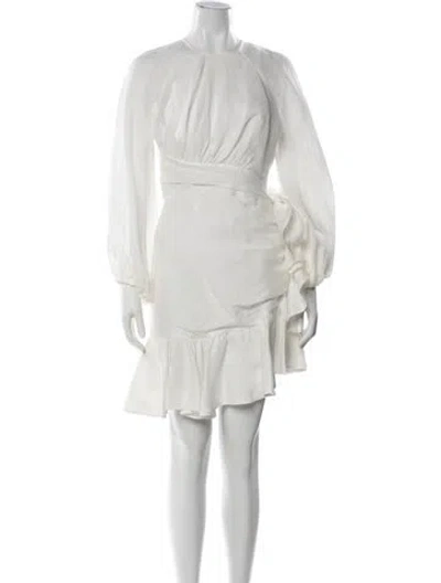 Pre-owned Zimmermann Linen Mini Dress In White