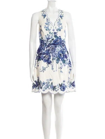 Pre-owned Zimmermann Linen Mini Dress In White
