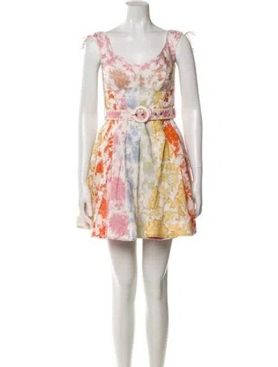 Pre-owned Zimmermann Linen Mini Dress In White