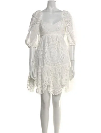 Pre-owned Zimmermann Linen Mini Dress In White
