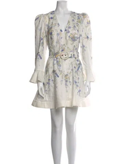 Pre-owned Zimmermann Linen Mini Dress In White