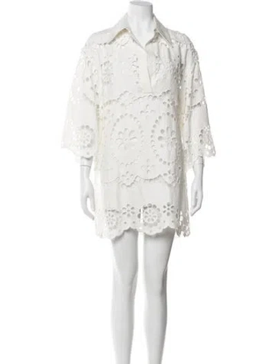 Pre-owned Zimmermann Linen Mini Dress In White
