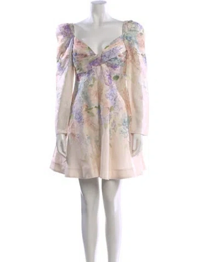Pre-owned Zimmermann Linen Mini Dress In White