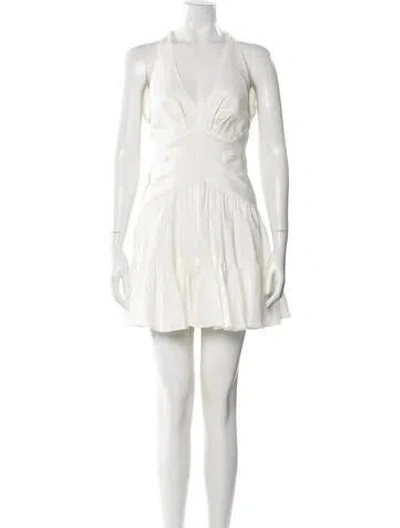 Pre-owned Zimmermann Linen Mini Dress In White
