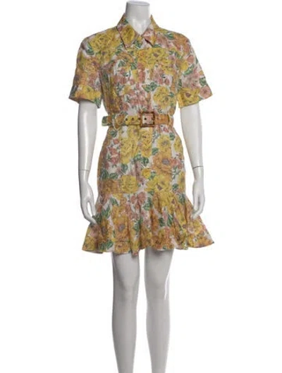 Pre-owned Zimmermann Linen Mini Dress In White