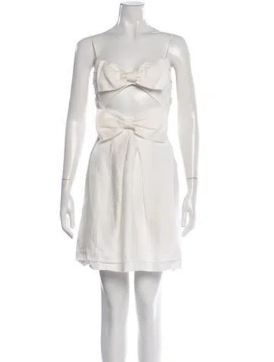 Pre-owned Zimmermann Linen Mini Dress In White