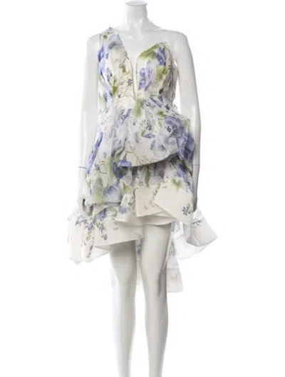 Pre-owned Zimmermann Linen Mini Dress In White