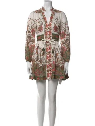 Pre-owned Zimmermann Linen Mini Dress In White