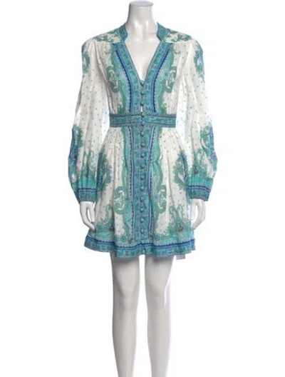 Pre-owned Zimmermann Linen Mini Dress In White