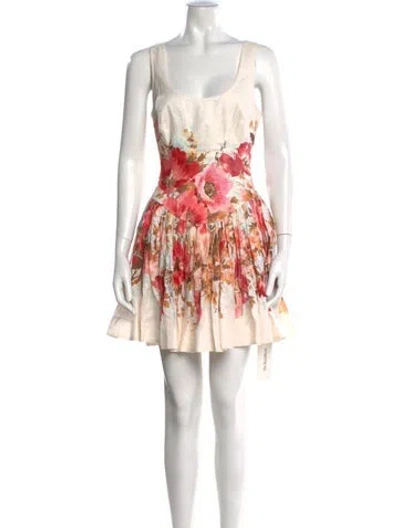 Pre-owned Zimmermann Linen Mini Dress In White