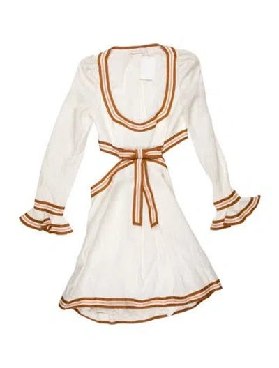 Pre-owned Zimmermann Linen Mini Dress In White