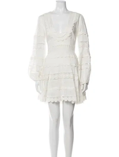 Pre-owned Zimmermann Linen Mini Dress In White