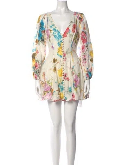 Pre-owned Zimmermann Linen Mini Dress In White