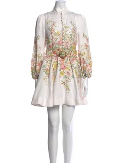 Pre-owned Zimmermann Linen Mini Dress In White