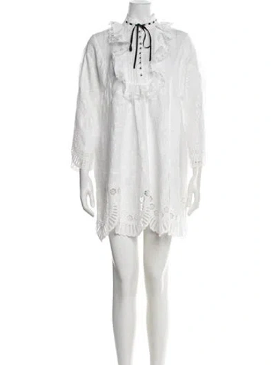 Pre-owned Zimmermann Linen Mini Dress In White