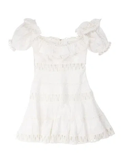 Pre-owned Zimmermann Linen Mini Dress In White