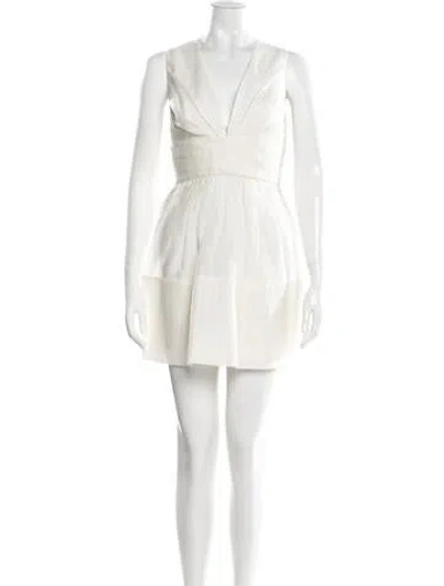 Pre-owned Zimmermann Linen Mini Dress In White