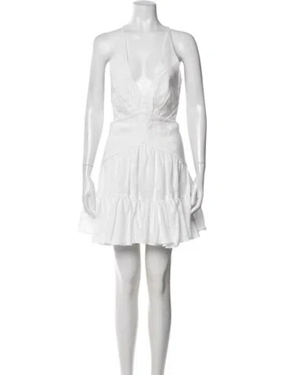 Pre-owned Zimmermann Linen Mini Dress In White