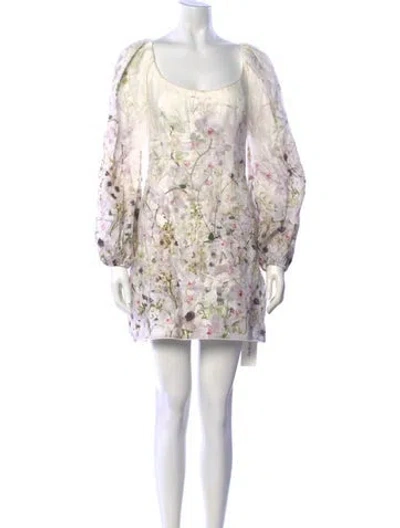 Pre-owned Zimmermann Linen Mini Dress In White
