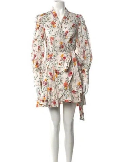 Pre-owned Zimmermann Linen Mini Dress In White