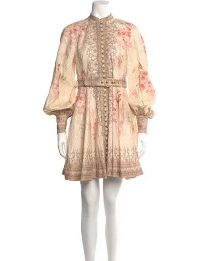 Pre-owned Zimmermann Linen Mini Dress In White