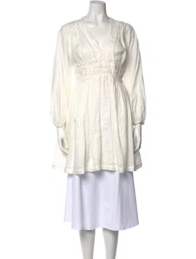 Pre-owned Zimmermann Linen Mini Dress In White