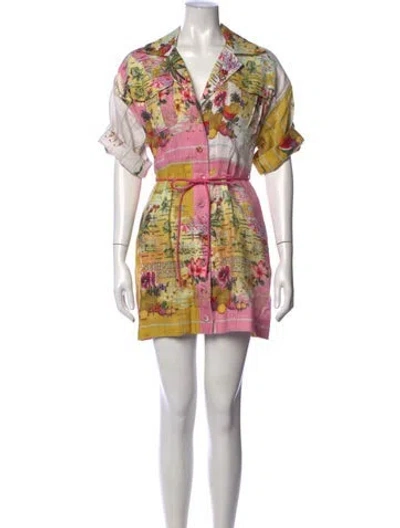 Pre-owned Zimmermann Linen Mini Dress In White