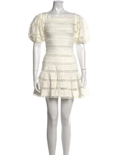 Pre-owned Zimmermann Linen Mini Dress In White