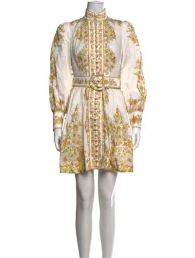 Pre-owned Zimmermann Linen Mini Dress In White