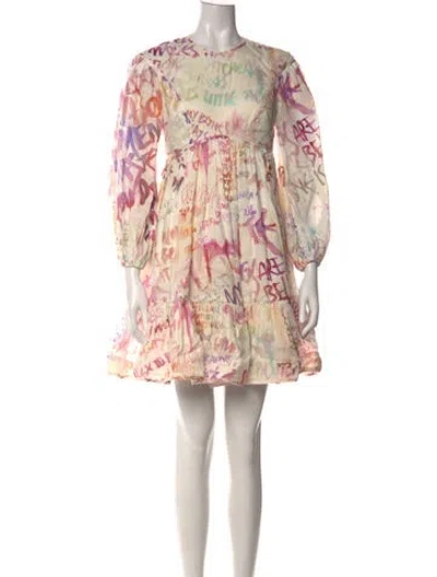 Pre-owned Zimmermann Linen Mini Dress In White