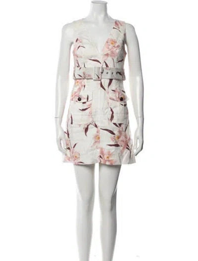 Pre-owned Zimmermann Linen Mini Dress In White