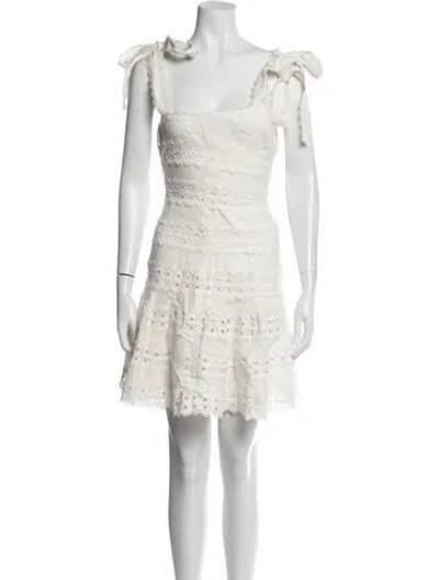 Pre-owned Zimmermann Linen Mini Dress In White