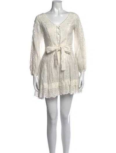 Pre-owned Zimmermann Linen Mini Dress In White