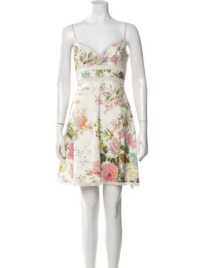 Pre-owned Zimmermann Linen Mini Dress In White