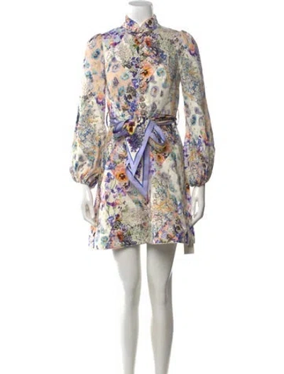 Pre-owned Zimmermann Linen Mini Dress In White