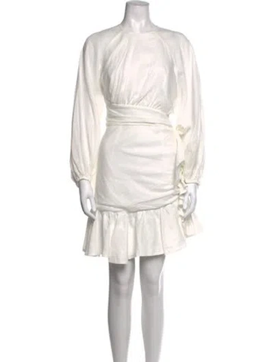 Pre-owned Zimmermann Linen Mini Dress In White