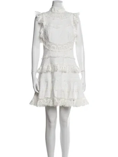 Pre-owned Zimmermann Linen Mini Dress In White