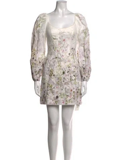Pre-owned Zimmermann Linen Mini Dress In White