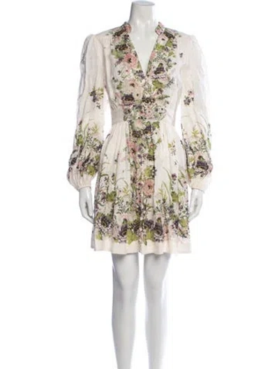 Pre-owned Zimmermann Linen Mini Dress In White