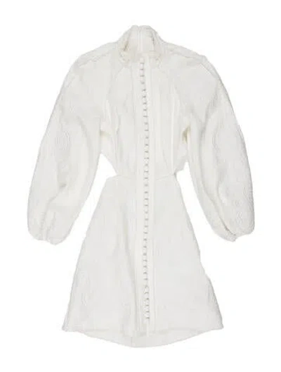 Pre-owned Zimmermann Linen Mini Dress In White