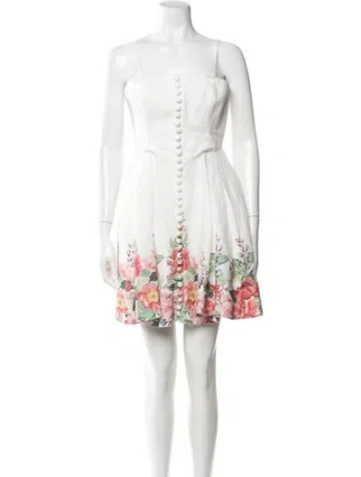 Pre-owned Zimmermann Linen Mini Dress In White