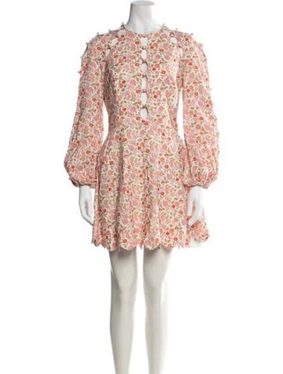 Pre-owned Zimmermann Linen Mini Dress In White