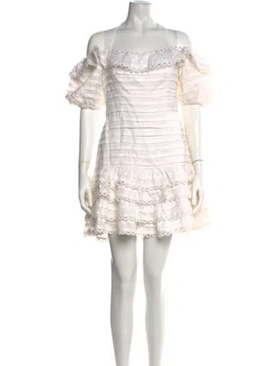 Pre-owned Zimmermann Linen Mini Dress In White