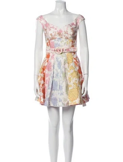 Pre-owned Zimmermann Linen Mini Dress In White