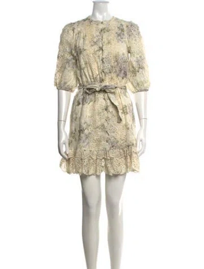 Pre-owned Zimmermann Linen Mini Dress In White