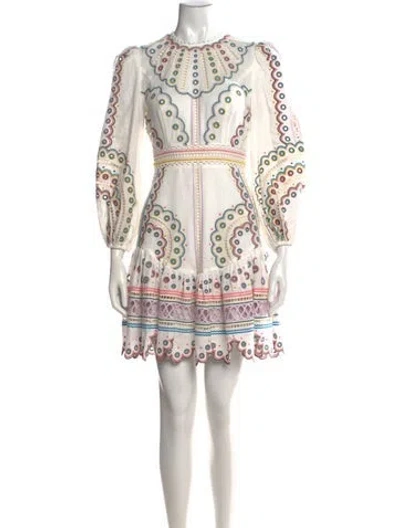 Pre-owned Zimmermann Linen Mini Dress In White