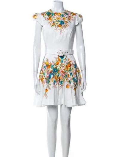 Pre-owned Zimmermann Linen Mini Dress In White