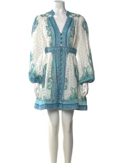 Pre-owned Zimmermann Linen Mini Dress In White