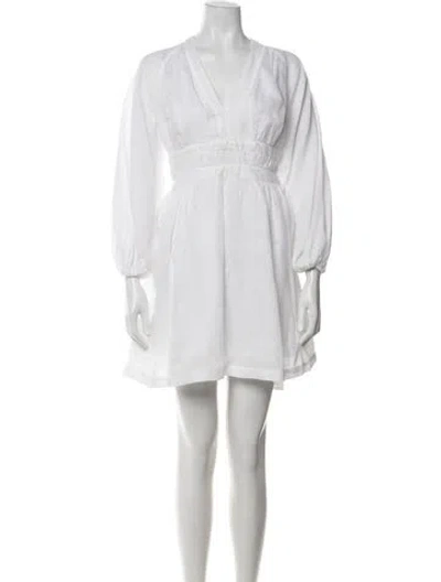 Pre-owned Zimmermann Linen Mini Dress In White