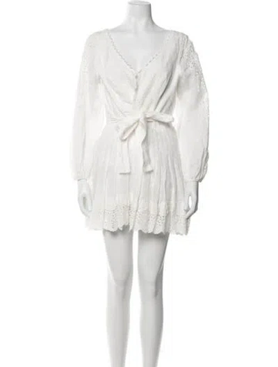 Pre-owned Zimmermann Linen Mini Dress In White